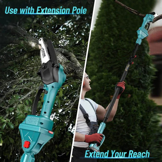 2 in 1 Cordless 8 inch Chainsaw with Pole Saw - AxenBox