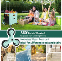 65L Collapsible Rolling Cart with Lid & Stair - Climbing Wheels - AxenBox