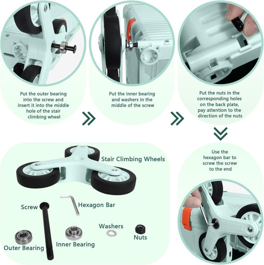 65L Collapsible Rolling Cart with Lid & Stair - Climbing Wheels - AxenBox