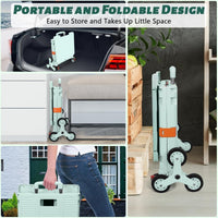 65L Collapsible Rolling Cart with Lid & Stair - Climbing Wheels - AxenBox