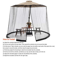 7.5 - 10 FT Patio Umbrella Mosquito Net, Gift For Camping Lovers - AxenBox