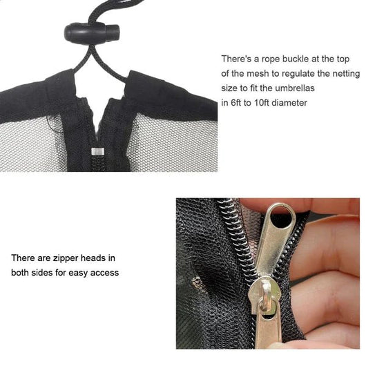 7.5 - 10 FT Patio Umbrella Mosquito Net, Gift For Camping Lovers - AxenBox