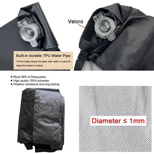 7.5 - 10 FT Patio Umbrella Mosquito Net, Gift For Camping Lovers - AxenBox