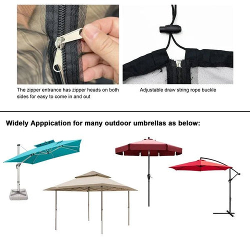 7.5-10 FT Patio Umbrella Mosquito Net, Gift For Camping Lovers
