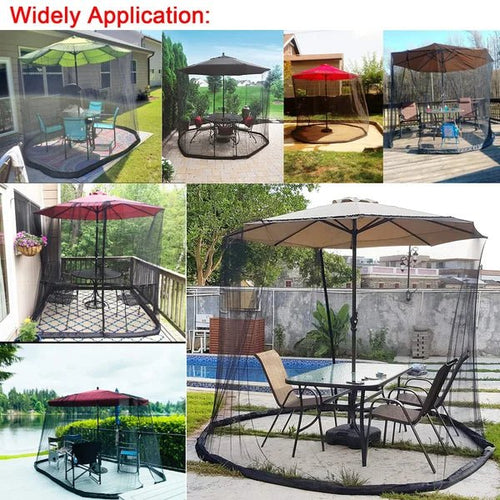 7.5-10フィート パティオ傘 蚊帳付き キャンプ愛好家へのギフト