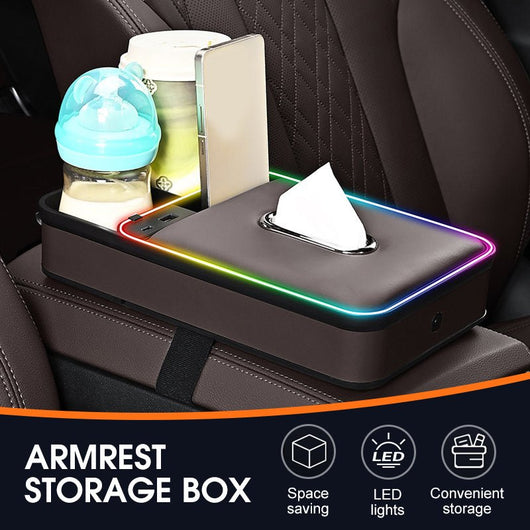 Armrest Storage Box with LED Ambient Lighting - AxenBox