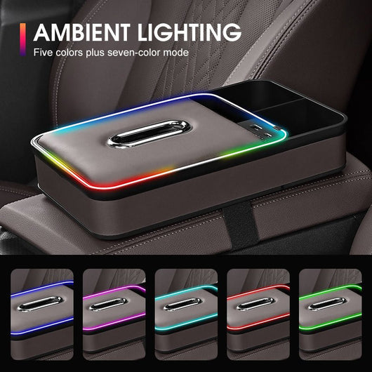 Armrest Storage Box with LED Ambient Lighting - AxenBox