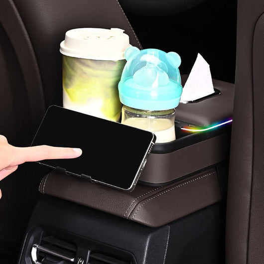 Armrest Storage Box with LED Ambient Lighting - AxenBox