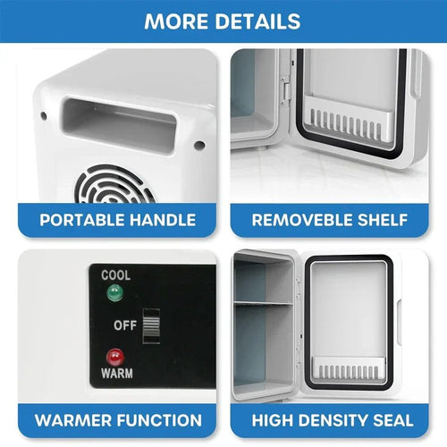 BeautyCool デュアル温度スキンケア冷蔵庫 LEDミラー付き 家庭用＆車載用