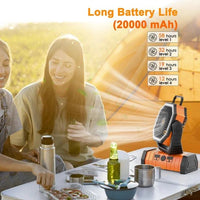 Camping Fan - Powered Fan Rechargeable with LED Lantern - AxenBox