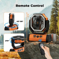 Camping Fan - Powered Fan Rechargeable with LED Lantern - AxenBox