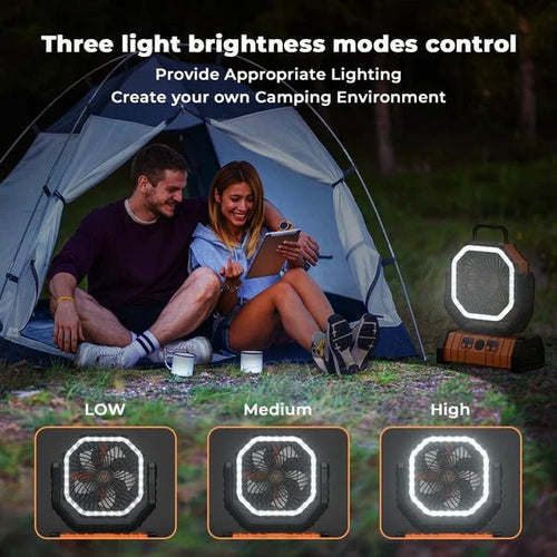 Camping Fan - Powered Fan Rechargeable with LED Lantern