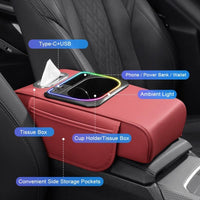 Car Armrest Organizer with USB Charging Ports - AxenBox
