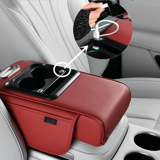 Car Armrest Organizer with USB Charging Ports - AxenBox