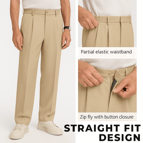 クールフォーム メンズ アイスシルクパンツ – スリムフィット、超伸縮、毎日の快適さ