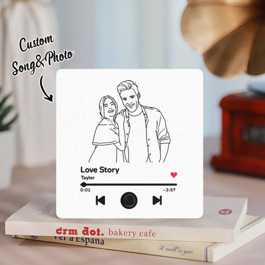 Customized Music Fridge Magnet Personalized Photo Fridge Magnet Can Play Songs and Adjust Volume - AxenBox