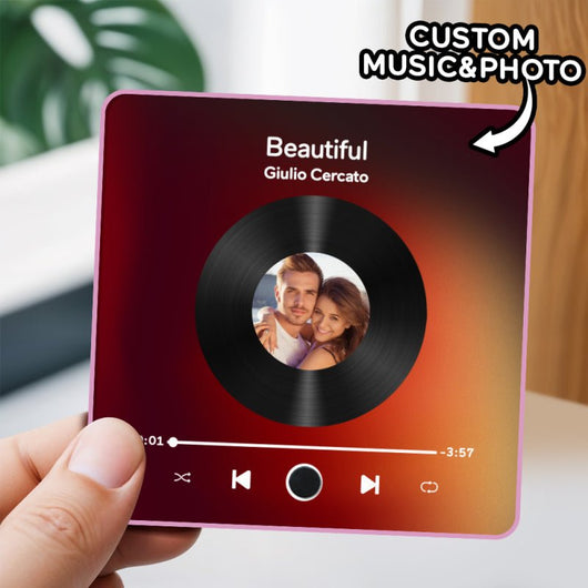 Customized Music Fridge Magnet Personalized Photo Fridge Magnet Can Play Songs and Adjust Volume - AxenBox