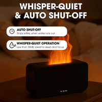 Essential Oil Flame Diffuser & Humidifier – 3 - in - 1 Scent, Mist, Glow - AxenBox