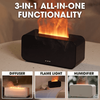 Essential Oil Flame Diffuser & Humidifier – 3 - in - 1 Scent, Mist, Glow - AxenBox