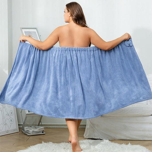 Extra - Large Soft Absorbent Elastic Bathrobe & Hair Drying Cap 2 - Piece Set - AxenBox