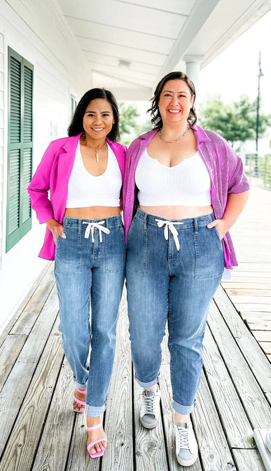 Judy Blue Pull On Denim Joggers - AxenBox