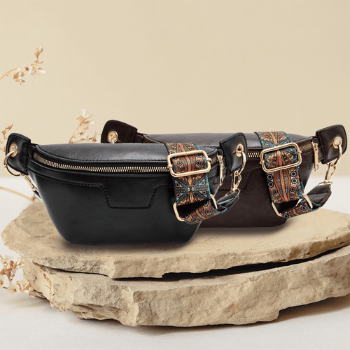 Lannie Women Vintage Bohemian Fashion High Quality Leather Crossbody Bag with Zipper for Casual and Travel