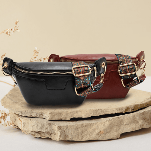 Lannie Women Vintage Bohemian Fashion High Quality Leather Crossbody Bag with Zipper for Casual and Travel