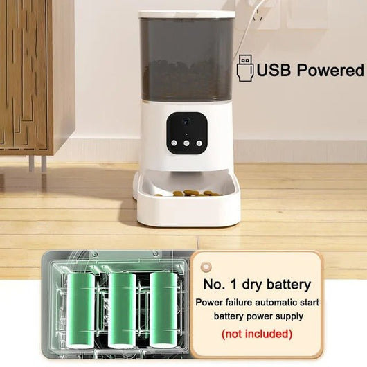 Smart WiFi Cat Feeder with Camera & Audio – 6L - AxenBox